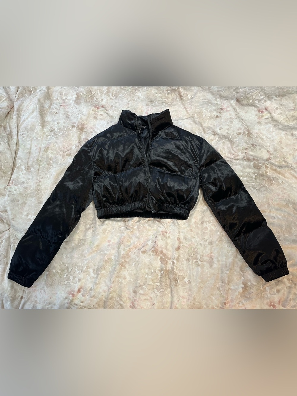 SHEIN Black Cropped Puffer Jacket